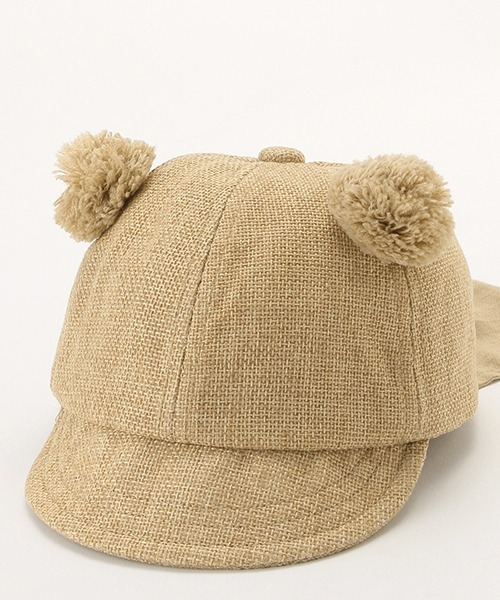 petit main（プティマイン）の「耳つきキャップ（キャップ・キッズ・アイボリー/ベージュ・48cm/46cm）」の6枚目の写真