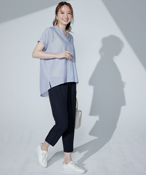 ANY SIS（エニィスィス）の「【セットアップ可】リネンライクポリエステル パンツ（その他パンツ・レディース・黄土色系/ネイビー系/ベージュ系/ライトグレー系・3/2/1）」の5枚目の写真