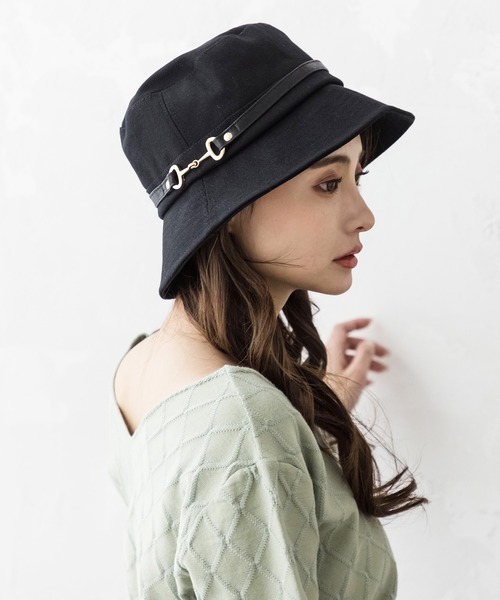 Julia Boutique(ジュリアブティック)の「ビット付きバケットハット/22135(ハット・レディース・ホワイト/ブラック・ONE)」の5枚目の写真