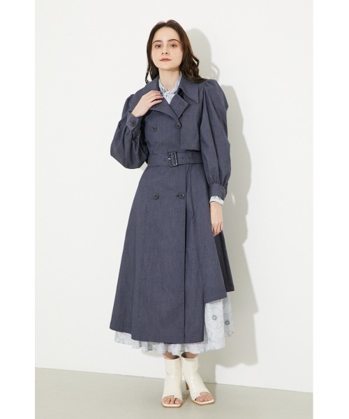 rienda(リエンダ)の「3WAYトレンチコート(トレンチコート・レディース・ライトグレー/アイボリー/ダークブルー・SMALL/MEDIUM)」の9枚目の写真