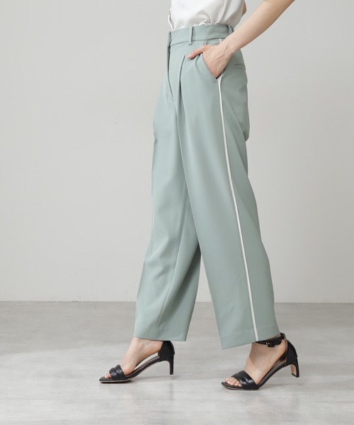 N.(N. Natural Beauty Basic)(エヌエヌナチュラルビューティーベーシック)の「バイカラーラインストレートパンツ(その他パンツ・レディース・ホワイト/グレー/ライトグリーン・MEDIUM)」の15枚目の写真