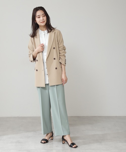N.(N. Natural Beauty Basic)(エヌエヌナチュラルビューティーベーシック)の「バイカラーラインストレートパンツ(その他パンツ・レディース・ホワイト/グレー/ライトグリーン・MEDIUM)」の12枚目の写真