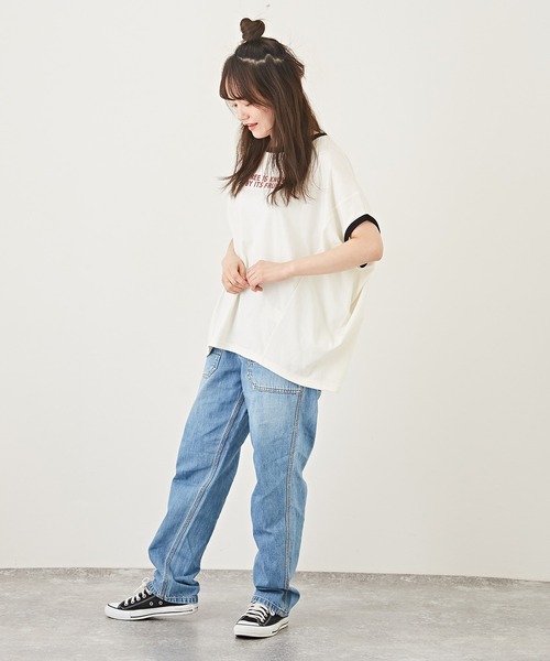 CUBE SUGAR（キューブシュガー）の「速乾ドライMVSドルマンスリーブロゴリンガーTシャツ（Tシャツ/カットソー・レディース・サーモンピンク/ブルー/ブラック/ホワイト・M）」の8枚目の写真