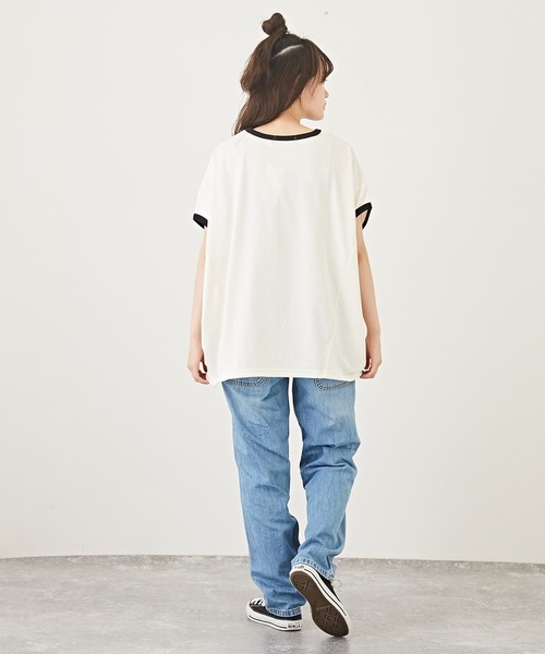 CUBE SUGAR（キューブシュガー）の「速乾ドライMVSドルマンスリーブロゴリンガーTシャツ（Tシャツ/カットソー・レディース・サーモンピンク/ブルー/ブラック/ホワイト・M）」の9枚目の写真