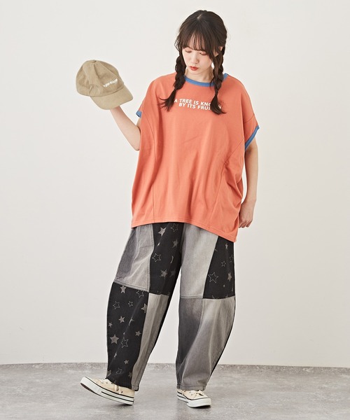 CUBE SUGAR（キューブシュガー）の「速乾ドライMVSドルマンスリーブロゴリンガーTシャツ（Tシャツ/カットソー・レディース・サーモンピンク/ブルー/ブラック/ホワイト・M）」の13枚目の写真