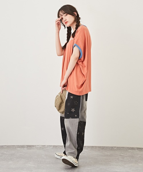 CUBE SUGAR（キューブシュガー）の「速乾ドライMVSドルマンスリーブロゴリンガーTシャツ（Tシャツ/カットソー・レディース・サーモンピンク/ブルー/ブラック/ホワイト・M）」の14枚目の写真