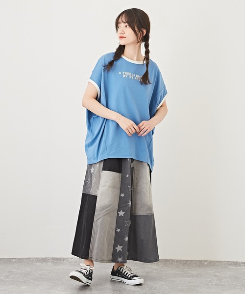 CUBE SUGAR（キューブシュガー）の「速乾ドライMVSドルマンスリーブロゴリンガーTシャツ（Tシャツ/カットソー・レディース・サーモンピンク/ブルー/ブラック/ホワイト・M）」の16枚目の写真