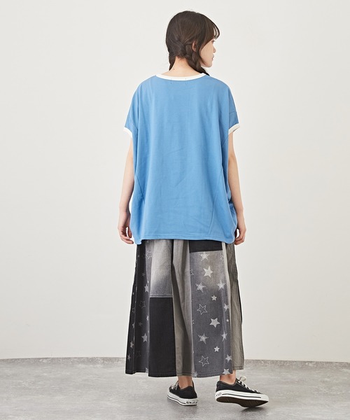 CUBE SUGAR（キューブシュガー）の「速乾ドライMVSドルマンスリーブロゴリンガーTシャツ（Tシャツ/カットソー・レディース・サーモンピンク/ブルー/ブラック/ホワイト・M）」の18枚目の写真