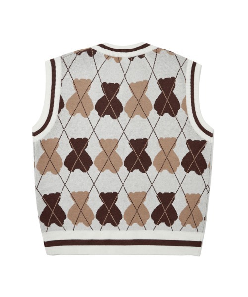 AQO STUDIO SPACE(アコスタジオスペース)の「【AQO STUDIO SPACE】BEAR ARGYLE KNIT VEST / アコスタジオスペース ベアー アーガイル ニット ベスト / UNISEX(ベスト・レディース・ネイビー/アイボリー/スカイブルー・FREE)」の11枚目の写真