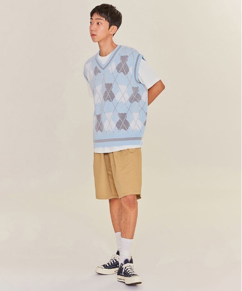 AQO STUDIO SPACE(アコスタジオスペース)の「【AQO STUDIO SPACE】BEAR ARGYLE KNIT VEST / アコスタジオスペース ベアー アーガイル ニット ベスト / UNISEX(ベスト・レディース・ネイビー/アイボリー/スカイブルー・FREE)」の15枚目の写真