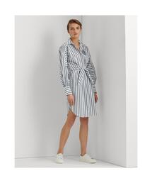 【RALPH LAUREN】ストライプコットンブロードクロスシャツドレス ストライプド コットン シャツドレス（シャツワンピース）｜POLO