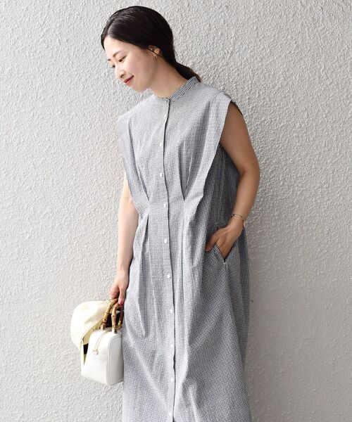 セール】*〈手洗い可能〉サッカータックショルダーワンピース