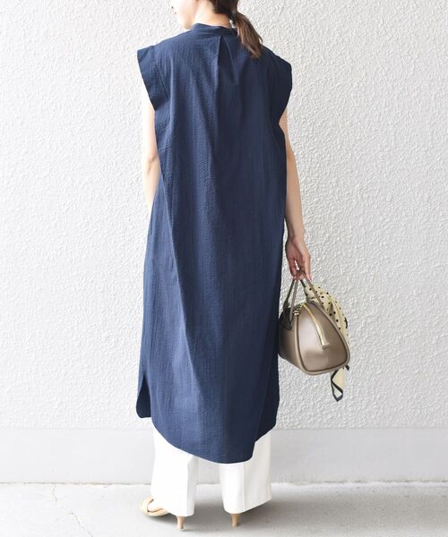 セール】*〈手洗い可能〉サッカータックショルダーワンピース ギンガム