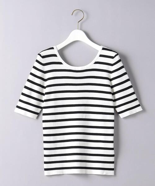 UNITED ARROWS（ユナイテッドアローズ）の「＜UNITED ARROWS＞C/P Uネック ニット W（ニット/セーター・レディース・ホワイト/ブラック/その他1・FREE）」の11枚目の写真