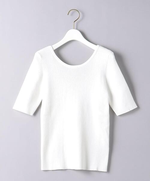 UNITED ARROWS（ユナイテッドアローズ）の「＜UNITED ARROWS＞C/P Uネック ニット W（ニット/セーター・レディース・ホワイト/ブラック/その他1・FREE）」の19枚目の写真