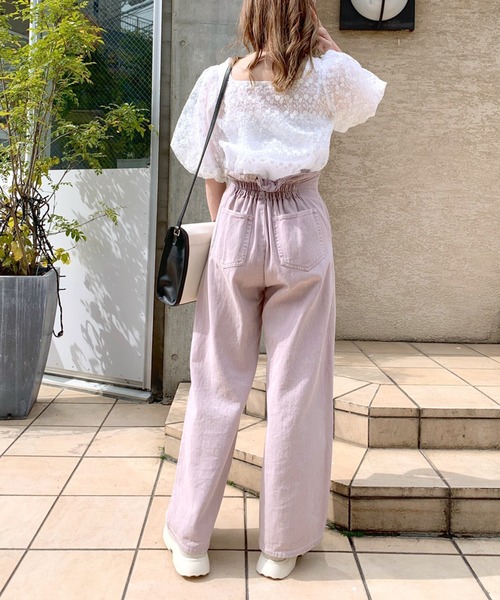 OLIVE des OLIVE（オリーブデオリーブ）の「バルーン袖オーガンジーブラウス（シャツ/ブラウス・レディース・オフホワイト/イエロー・FREE）」の5枚目の写真