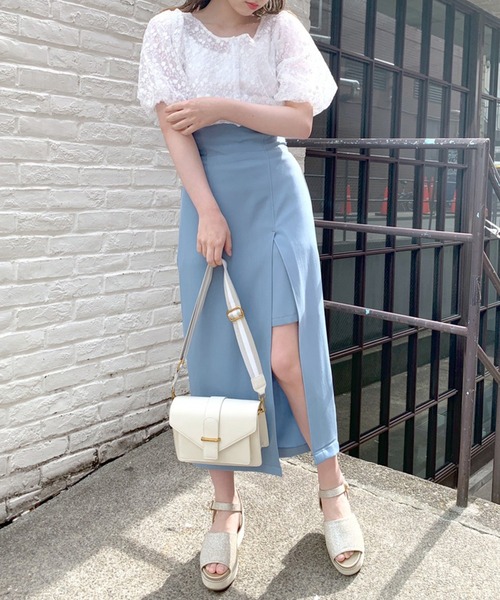 OLIVE des OLIVE（オリーブデオリーブ）の「バルーン袖オーガンジーブラウス（シャツ/ブラウス・レディース・オフホワイト/イエロー・FREE）」の9枚目の写真