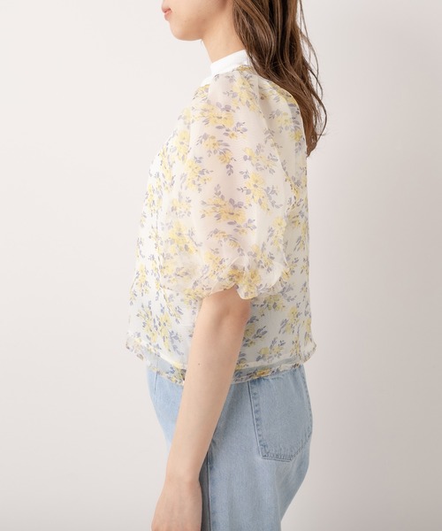 OLIVE des OLIVE（オリーブデオリーブ）の「バルーン袖オーガンジーブラウス（シャツ/ブラウス・レディース・オフホワイト/イエロー・FREE）」の19枚目の写真