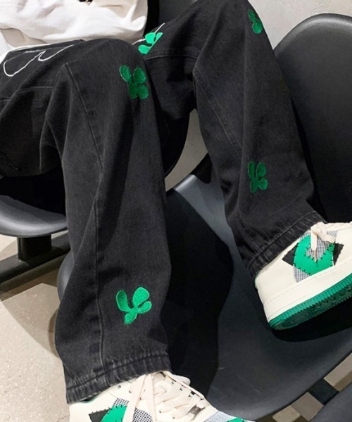 ARULE(アルール)の「A'GEM/9 × .kom『ARULE/アルール』ワイドシルエット 英字 ワッペンデニムパンツ(デニムパンツ・メンズ・ブラック/ブルー・M/L)」の11枚目の写真