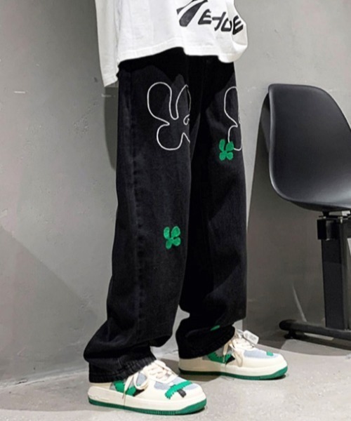 ARULE(アルール)の「A'GEM/9 × .kom『ARULE/アルール』ワイドシルエット 英字 ワッペンデニムパンツ(デニムパンツ・メンズ・ブラック/ブルー・M/L)」の10枚目の写真