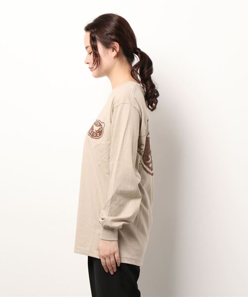 LITTLE UNION(リトルユニオン)の「【どすこい弁当学芸大学店×カリーカイラス】カイラスキャット ロングスリーブTシャツ(Tシャツ/カットソー・レディース・ベージュ/ホワイト/グレー・MEDIUM/LARGE)」の4枚目の写真
