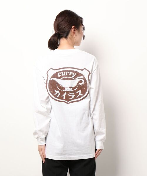 LITTLE UNION(リトルユニオン)の「【どすこい弁当学芸大学店×カリーカイラス】カイラスキャット ロングスリーブTシャツ(Tシャツ/カットソー・レディース・ベージュ/ホワイト/グレー・MEDIUM/LARGE)」の5枚目の写真