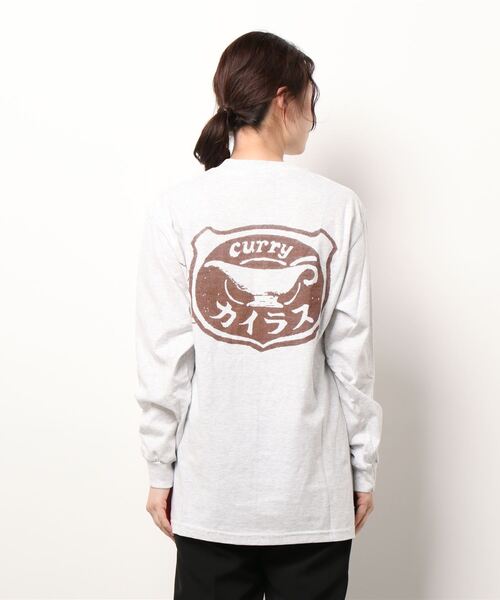 LITTLE UNION(リトルユニオン)の「【どすこい弁当学芸大学店×カリーカイラス】カイラスキャット ロングスリーブTシャツ(Tシャツ/カットソー・レディース・ベージュ/ホワイト/グレー・MEDIUM/LARGE)」の7枚目の写真