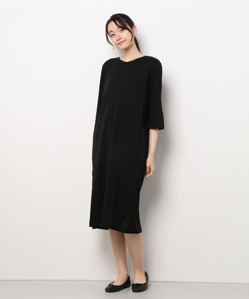 aunt lily(アントリリー)の「サイドレースアクセントワンピース(ワンピース・レディース・ブラック/ダークベージュ・M/L/LL/3L/S)」の10枚目の写真