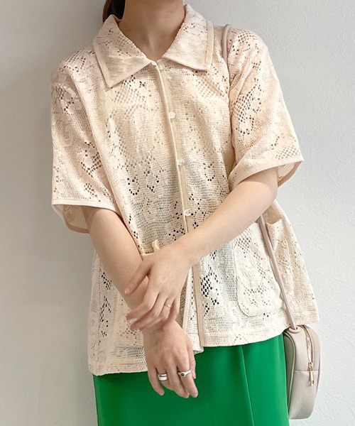 w closet（ダブルクローゼット）の「レーシーネットパイピング半袖