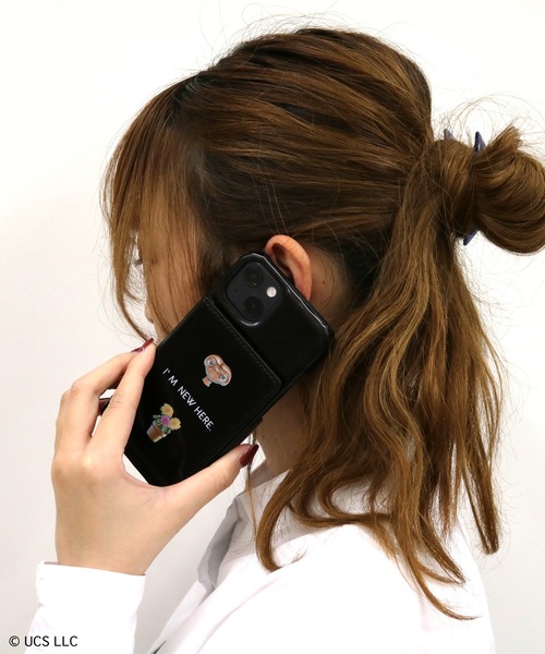 ACCOMMODE（アコモデ）の「E.T. パテントiPhoneケース13（スマホケース/カバー・レディース・ブラック/アイボリー・FREE）」の2枚目の写真