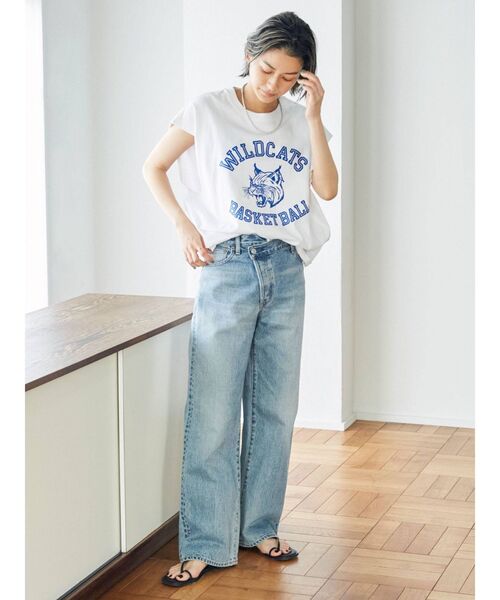 Russell Athletic(ラッセルアスレティック)の「RUSSELL別注 プリントロゴタンクトップ(Tシャツ/カットソー・レディース・オフホワイト/チャコールグレー/ブラウン・FREE)」の12枚目の写真