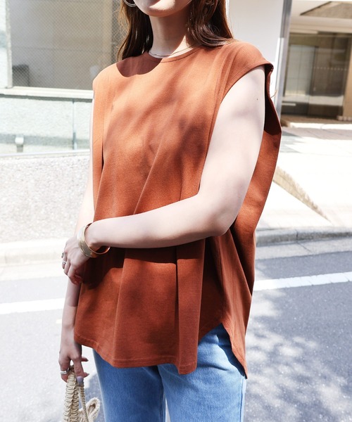 セール】ワキ見え防止ノースリーブトップス（Tシャツ/カットソー