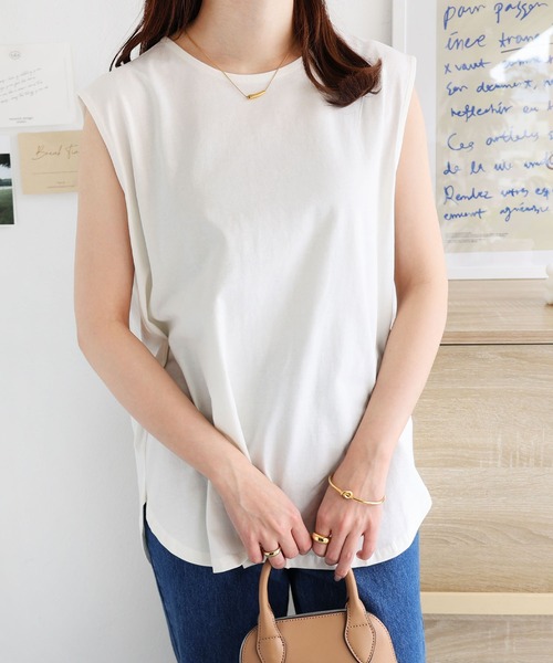ワキ見え防止ノースリーブトップス（Tシャツ/カットソー）｜andme