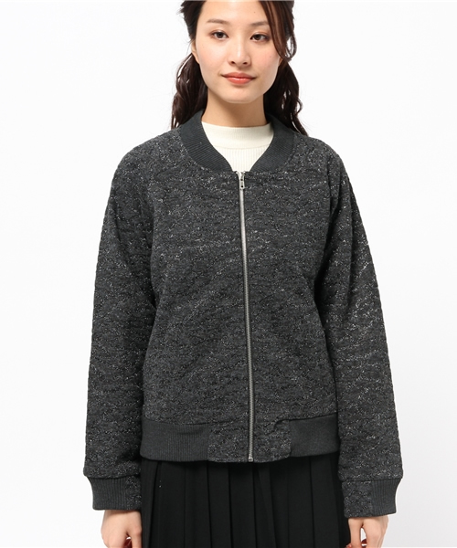 OUTLET(アウトレット)の「【WHO'S WHO gallery】ニットジャガードブルゾン(ブルゾン・レディース・ブラック/オフホワイト・FREE)」の3枚目の写真