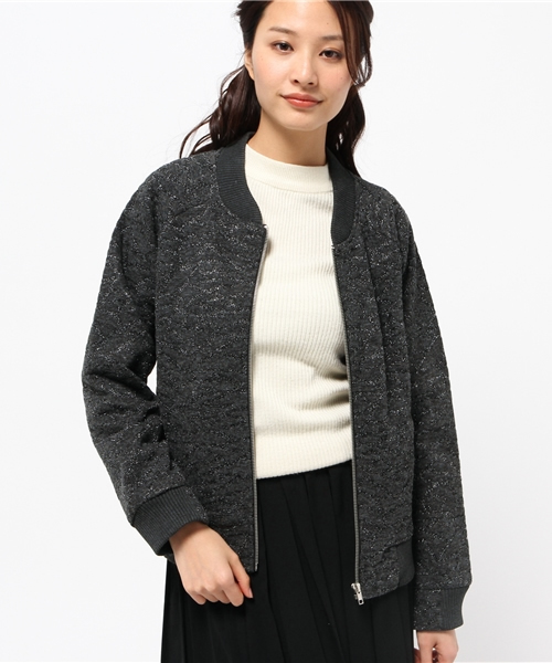 OUTLET(アウトレット)の「【WHO'S WHO gallery】ニットジャガードブルゾン(ブルゾン・レディース・ブラック/オフホワイト・FREE)」の6枚目の写真