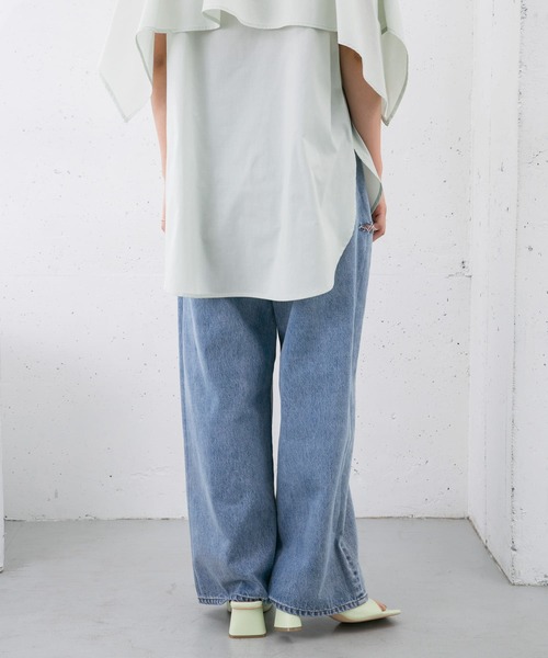 KBF(ケイビーエフ)の「ボーイッシュダメージデニム(デニムパンツ・レディース・ライトブルー/ネイビー/グレー・38/36)」の5枚目の写真