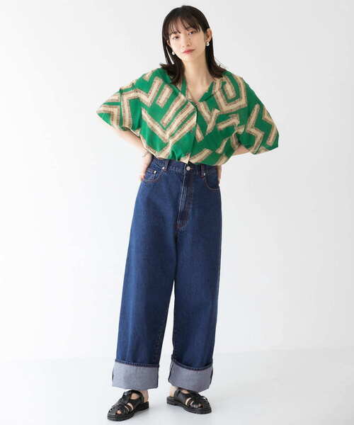 KBF(ケイビーエフ)の「ボーイッシュダメージデニム(デニムパンツ・レディース・ライトブルー/ネイビー/グレー・38/36)」の17枚目の写真