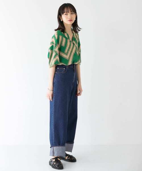 KBF(ケイビーエフ)の「ボーイッシュダメージデニム(デニムパンツ・レディース・ライトブルー/ネイビー/グレー・38/36)」の18枚目の写真