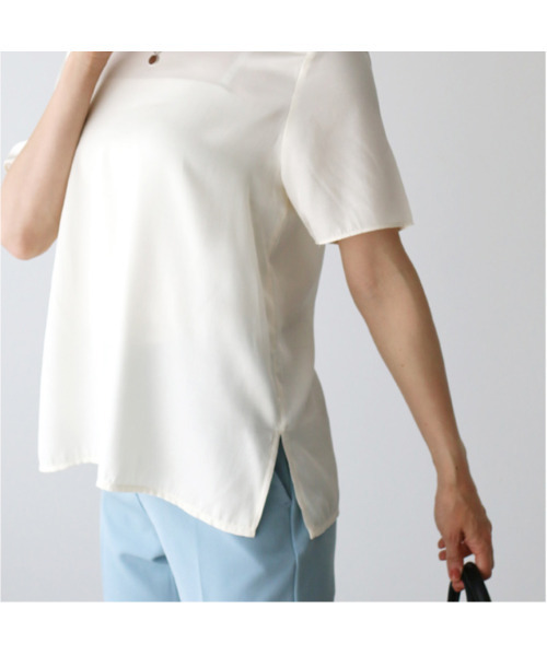 Ehre style（エーレスタイル）の「オフィスで着られるきちんとＴシャツ（Tシャツ/カットソー・レディース・ブラック/ベージュ/ピンク/アイボリー・FREE）」の6枚目の写真