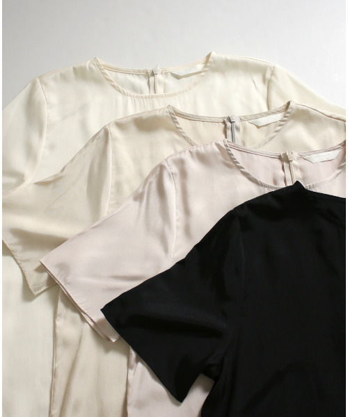 Ehre style（エーレスタイル）の「オフィスで着られるきちんとＴシャツ（Tシャツ/カットソー・レディース・ブラック/ベージュ/ピンク/アイボリー・FREE）」の17枚目の写真