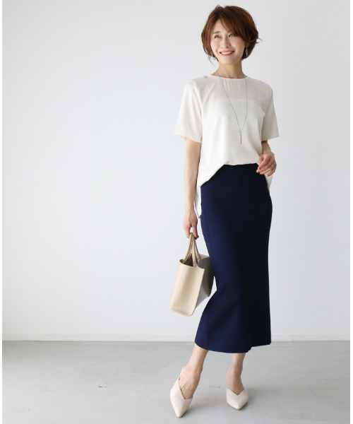 Ehre style（エーレスタイル）の「オフィスで着られるきちんとＴシャツ（Tシャツ/カットソー・レディース・ブラック/ベージュ/ピンク/アイボリー・FREE）」の16枚目の写真