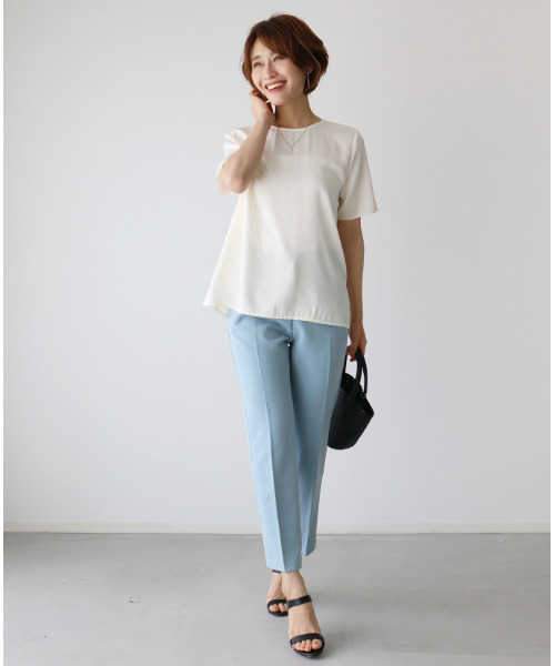 Ehre style（エーレスタイル）の「オフィスで着られるきちんとＴシャツ（Tシャツ/カットソー・レディース・ブラック/ベージュ/ピンク/アイボリー・FREE）」の13枚目の写真