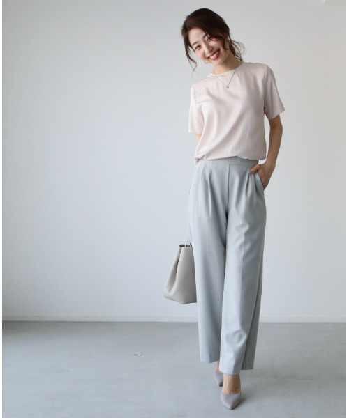 Ehre style（エーレスタイル）の「オフィスで着られるきちんとＴシャツ（Tシャツ/カットソー・レディース・ブラック/ベージュ/ピンク/アイボリー・FREE）」の20枚目の写真