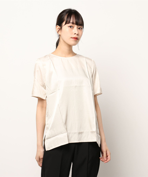 Ehre style（エーレスタイル）の「オフィスで着られるきちんとＴシャツ（Tシャツ/カットソー・レディース・ブラック/ベージュ/ピンク/アイボリー・FREE）」の14枚目の写真