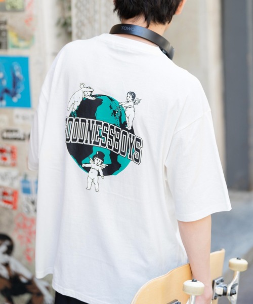 Rocky Monroe（ロッキーモンロー）の「オーバーサイズ 別注 エンジェルプリント半袖Tシャツ アメリカコットン（Tシャツ/カットソー・メンズ・ホワイト/ブラック/パープル/ブルー/グリーン/チャコール・M/L/XL）」の2枚目の写真