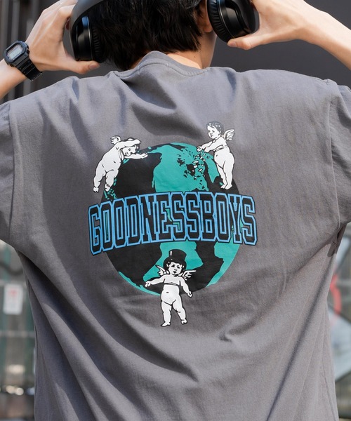 Rocky Monroe（ロッキーモンロー）の「オーバーサイズ 別注 エンジェルプリント半袖Tシャツ アメリカコットン（Tシャツ/カットソー・メンズ・ホワイト/ブラック/パープル/ブルー/グリーン/チャコール・M/L/XL）」の4枚目の写真