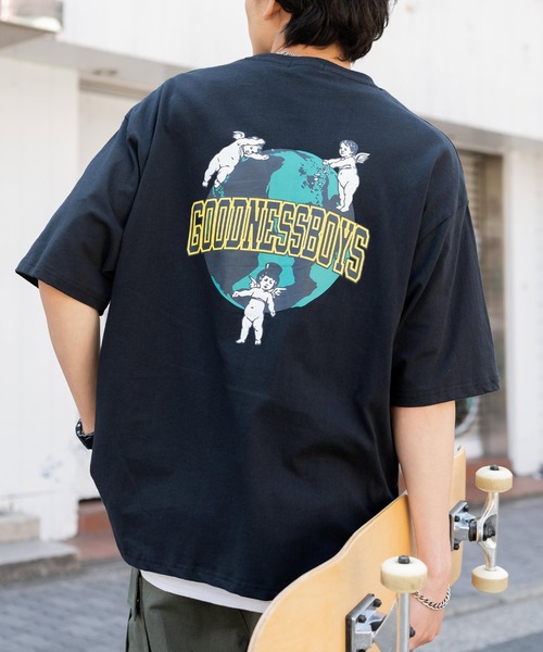 Rocky Monroe（ロッキーモンロー）の「オーバーサイズ 別注 エンジェルプリント半袖Tシャツ アメリカコットン（Tシャツ/カットソー・メンズ・ホワイト/ブラック/パープル/ブルー/グリーン/チャコール・M/L/XL）」の3枚目の写真