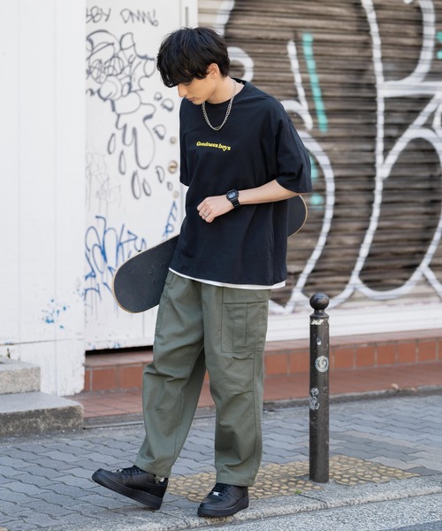 Rocky Monroe（ロッキーモンロー）の「オーバーサイズ 別注 エンジェルプリント半袖Tシャツ アメリカコットン（Tシャツ/カットソー・メンズ・ホワイト/ブラック/パープル/ブルー/グリーン/チャコール・M/L/XL）」の13枚目の写真