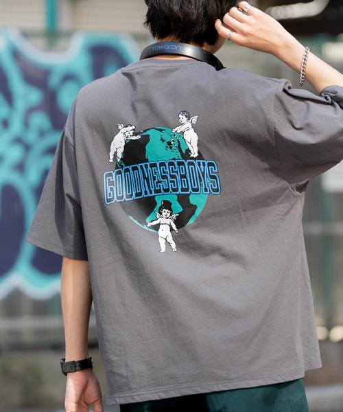 Rocky Monroe（ロッキーモンロー）の「オーバーサイズ 別注 エンジェルプリント半袖Tシャツ アメリカコットン（Tシャツ/カットソー・メンズ・ホワイト/ブラック/パープル/ブルー/グリーン/チャコール・M/L/XL）」の16枚目の写真