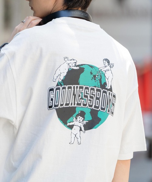 Rocky Monroe（ロッキーモンロー）の「オーバーサイズ 別注 エンジェルプリント半袖Tシャツ アメリカコットン（Tシャツ/カットソー・メンズ・ホワイト/ブラック/パープル/ブルー/グリーン/チャコール・M/L/XL）」の8枚目の写真